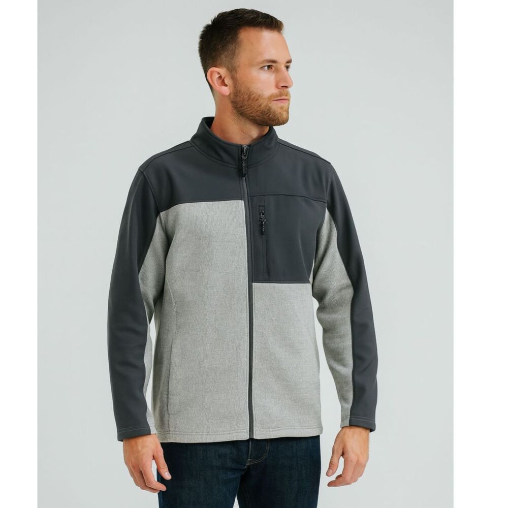 Swiss Tech Men's Gray Full Zip Coats Fleece Winter Jacket L/G (42-44)
